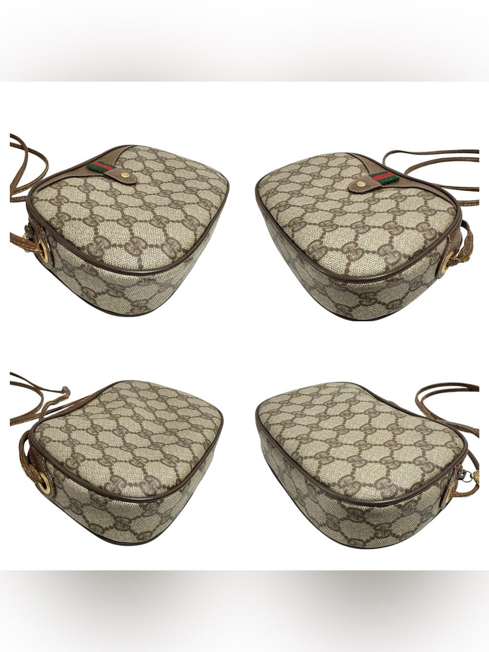 Gucci GG Supreme Web Canvas & Leather Sherry Line Stripe Vintage Crossbody Bag - Picture 5 of 15